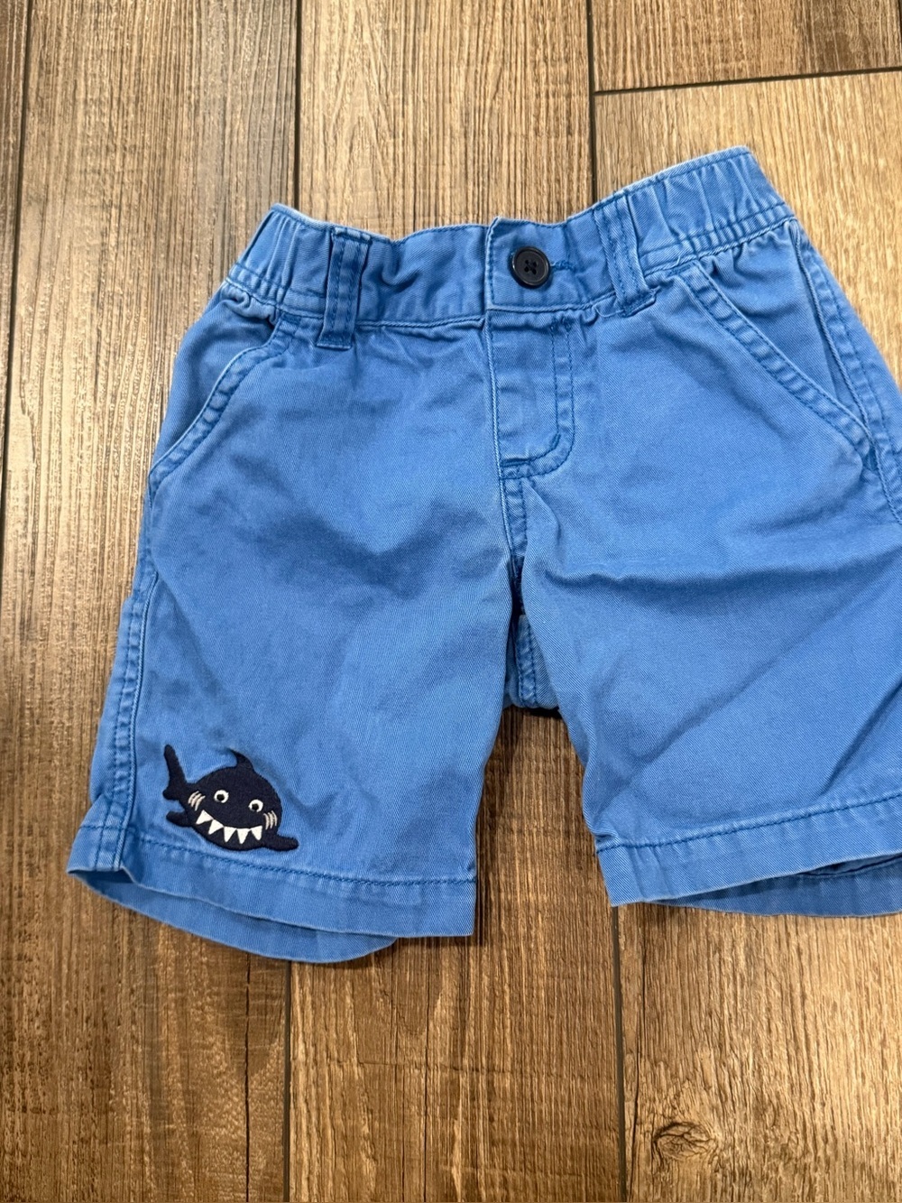 Gymboree Blue Kids Shark Embroidered Shorts Boys Sz 3T blue